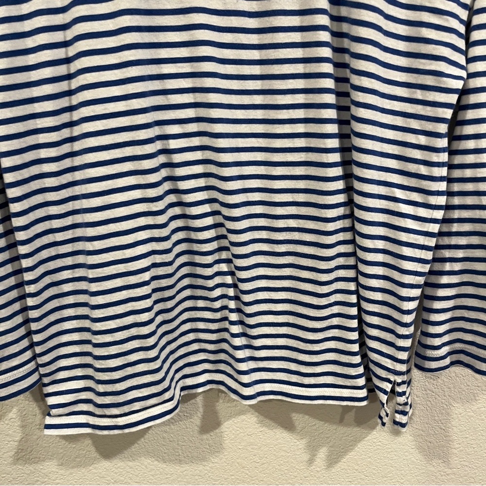 AYR size small Pima cotton blue and white stripe shirt basic old money quiet lux - Picture 4 of 8